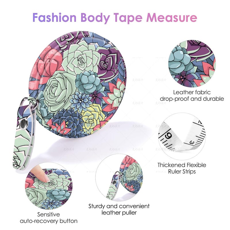 Gerkia Sewing Tape Measure，Colour Printed Small Retractable Soft Measuring Tape for Tailor Cloth Fabric Body Measurements. - Image 3